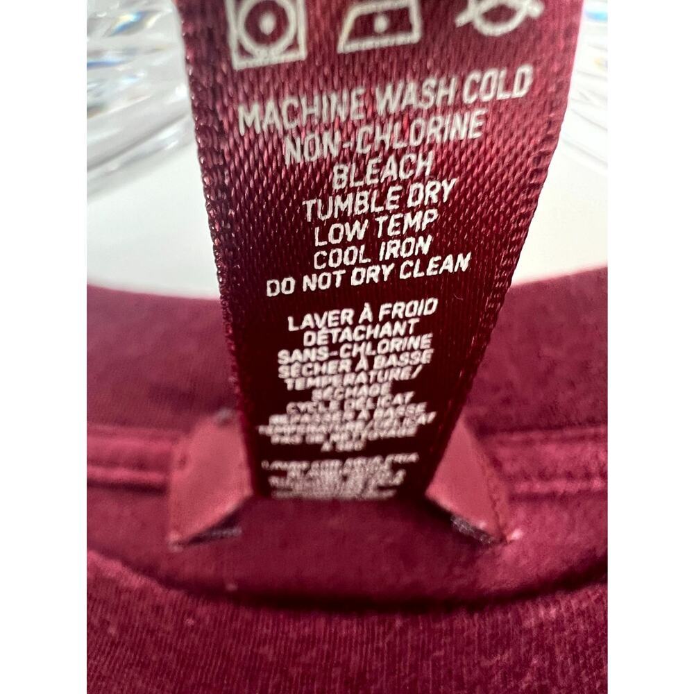 Skims Men's Maroon Stretch Crew Neck Comfort Long Sleeve Tee Shirt Size Medium - Picture 3 of 6